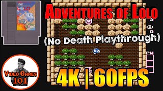 Adventures of Lolo | No Death Playthrough | 4K 60FPS | Video Games 101
