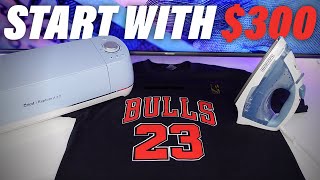How To Start A T-Shirt Business On A SUPER BUDGET (Cricut Machine+ Iron)
