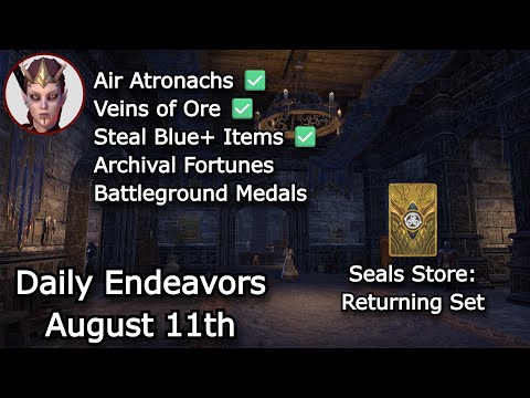 Unfeathered Set Returns / August 11th Daily Endeavors Walkthrough / The Elder Scrolls Online
