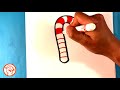 How to Draw a Candy Cane - Merry Christmas - Drawing Lessons