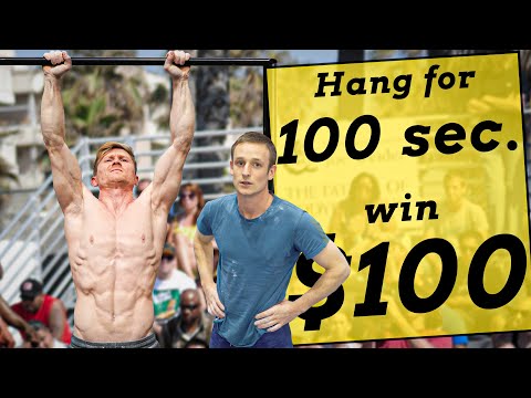 Hang 100 seconds for $100 Challenge  VS  Pro climbers