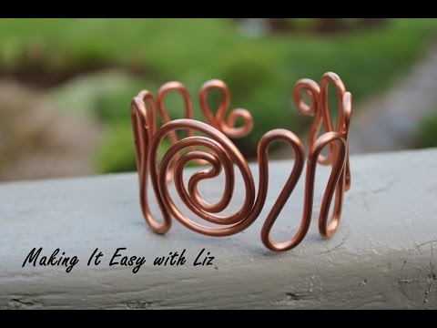 Easy Wire Work Cuff Bracelet - "Atlantic Waves"
