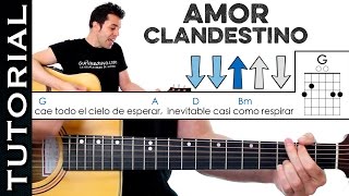 Como tocar AMOR CLANDESTINO de MANÁ en guitarra tutorial completo acordes y ritmo