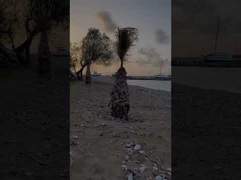 Karlovasi port beach (Samina In Beach) Samos Greece 4k