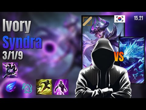 Ivory Mid Syndra vs Anivia lol KR solo rank Full Game 15.21 | Ivory 신드라 vs 애니비아
