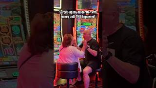Surprising my Moderator with MONEY until THIS HAPPENED! #slots #casino #vegas