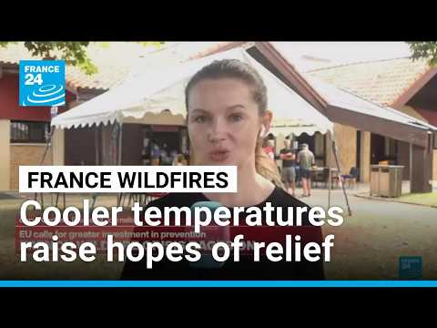 Cooler weather and potential rain move into the French region torched by wildfires