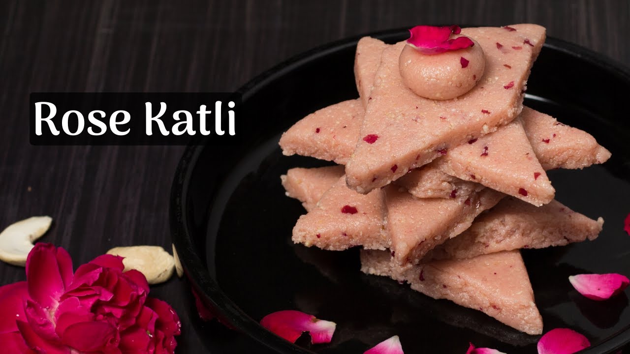 Rose Kaju Katli Recipe - Rose Petal Barfi - Diwali Sweets Recipe - Diwali Recipes 2018 -