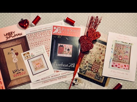 Flosstube Video 140 - Red Stitching, Valentines, Cross Stitch, Needlepoint & Friendship 