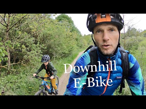 Downhill mit Kids E-Bike + Cube Stereo Hybrid 140 HPC