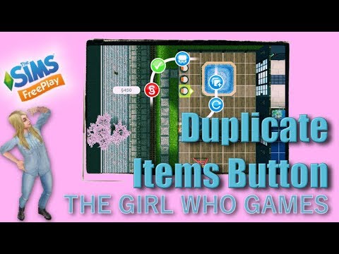 Part of a video titled The Sims Freeplay- Duplicate Items Button [HOW TO] - YouTube