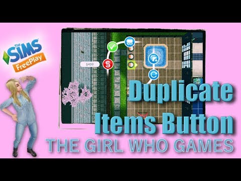 Part of a video titled The Sims Freeplay- Duplicate Items Button [HOW TO] - YouTube