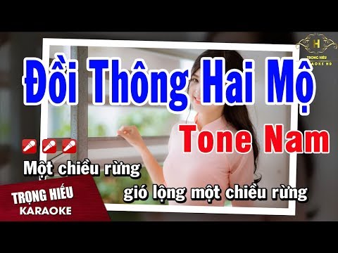 Karaoke Đồi Thông Hai Mộ Tone Nam Nhạc Sống | Trọng Hiếu