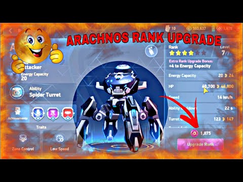 ARACHNOS ⭐⭐⭐⭐⭐ STAR RANK UPGRADE😱 || OP ARACHNOS⚡🔥 || TRYING SOME COMBINATIONS😎 || MECH ARENA