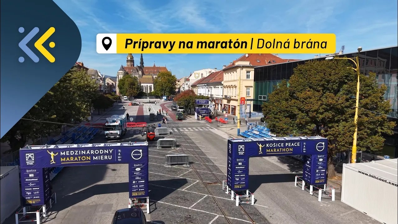 Náhľad videa Prípravy na Medzinárodný maratón v plnom prúde. Dolná brána je takmer hotová