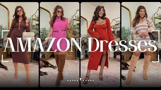 🍂FALL/WINTER❄️ AMAZON SWEATER DRESSES 2023! THANKSGIVING, WEDDING GUEST, & CASUAL OPTIONS!