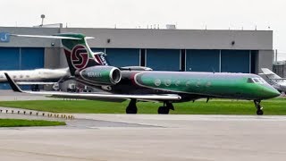 Sexy Jet Gulfstream G550 (GLF5) departing Montreal (YUL/CYUL)