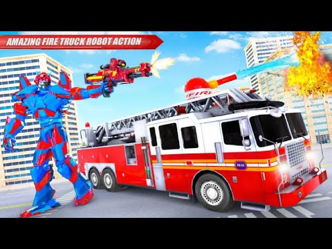 Firefighter Robot Transforming Truck Robot - Android Gameplay