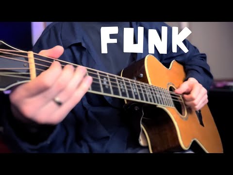 Funky acoustic slap and pop riff for beginners guitar lesson