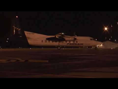 Antwerp airport Fokker F-27 landing