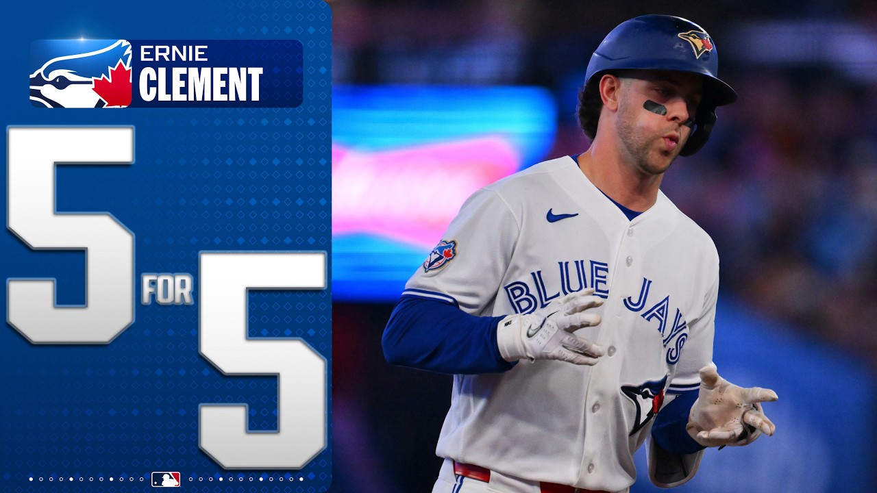 5 HITS for Ernie Clement! (8 TB including HR for Blue Jays) | MLB Highlights