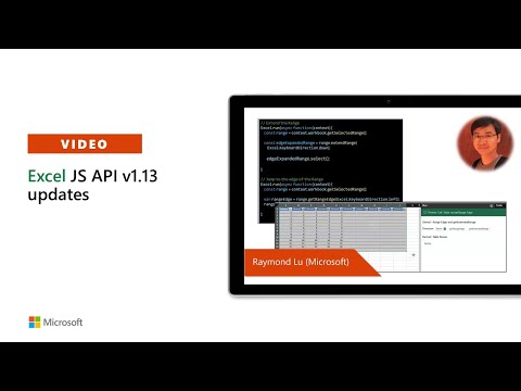 Excel JS API v1 13 updates
