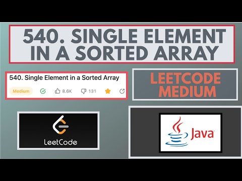 Leetcode 540 Single Element In A Sorted Array Medium Java Solution