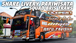 Download lagu SHARE LIVERY PARIWISATA BUS JB3 SPESIAL SQUAD BRIS TRANS MN ART X KP PROJECTS | BUSSID mp3