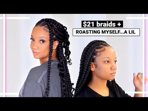 $21 Knotless Box Braids | Best Amazon Braiding Hair + Roasting Myself!