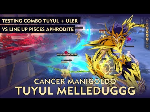 Cancer Deathmask VS Pisces Aphrodite "Tuyul Meledug" - Saint Seiya Awakening