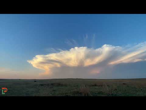 Breathtaking Timelapse of Tornado Warned Supercell at Sunset - Ashland, Kansas | April 21, 2022