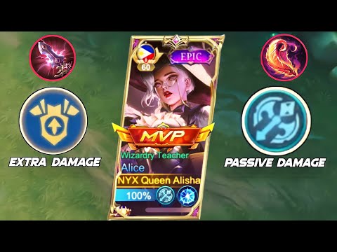 WHEN ALICE CHANGE THE GAME IN LATE GAME NEW EMBLEM SET🔥2X PASSIVE HIT DAMAGE! (brutal damage)~ MLBB