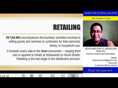 MM304: Lesson 1 Basic Concepts in Retailing