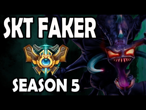 SKT T1 Faker Cho'Gath vs LeBlanc MID Ranked Challenger Korea