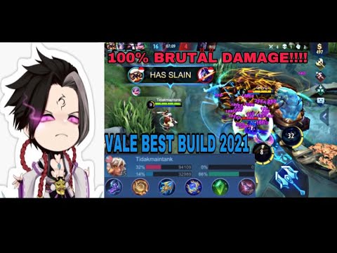 VALE ONE HIT COMBO BUILD 2021!!! - 100% BRUTAL DAMAGE!!!!! | MLBB