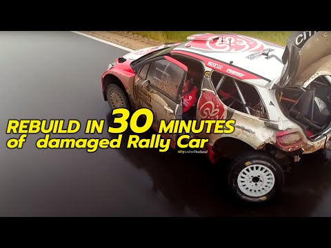 WRC - 73rd PZM Rally Poland 2016 : 30 min Service damaged Citroen
