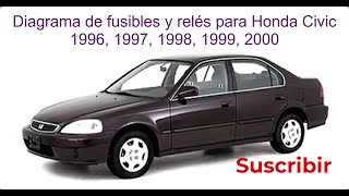 Diagrama de fusibles y relés para Honda Civic / 1996, 1997, 1998, 1999, 2000