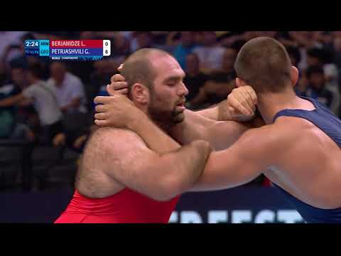 1/2 FS - 125 kg: G. PETRIASHVILI (GEO) df. L. BERIANIDZE (ARM) by VSU1, 12-2
