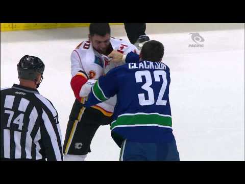 Canucks Vs Flames - Clackson Vs Leblond - 2011Pre-Season - 09.20.11 - HD