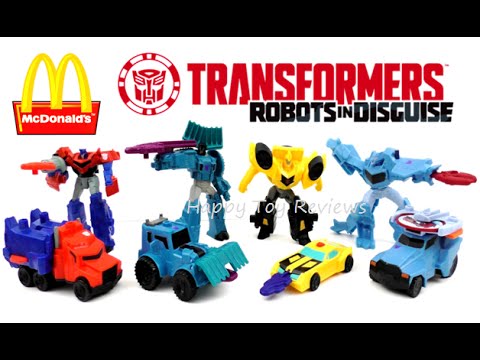 2016 TRANSFORMERS McDONALD'S ROBOTS IN DISGUISE SET 8 HAPPY MEAL KIDS TOYS COLLECTION VIDEO REVIEW Video