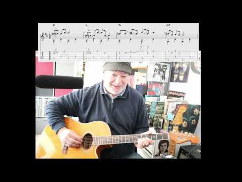 208.   Lost Key Blues -  acoustic blues guitar lesson, part 2, play through with tabs