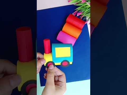 Making Paper Train At Home #shorts #youtube #easycraftwithbushra #craft #satisfying
