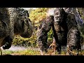 The King Defends His Queen Kong Vs T Rex Fight Scene CLIP 4K
