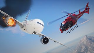 Plane Crash in the Skies with Helicopter Emergency Landing GTA 5
