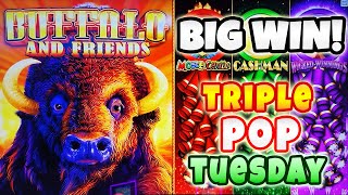 BIG WIN! 3 Wilds in the Bonus in Buffalo and Friends slot at Resorts World for Triple Pop Tuesday!