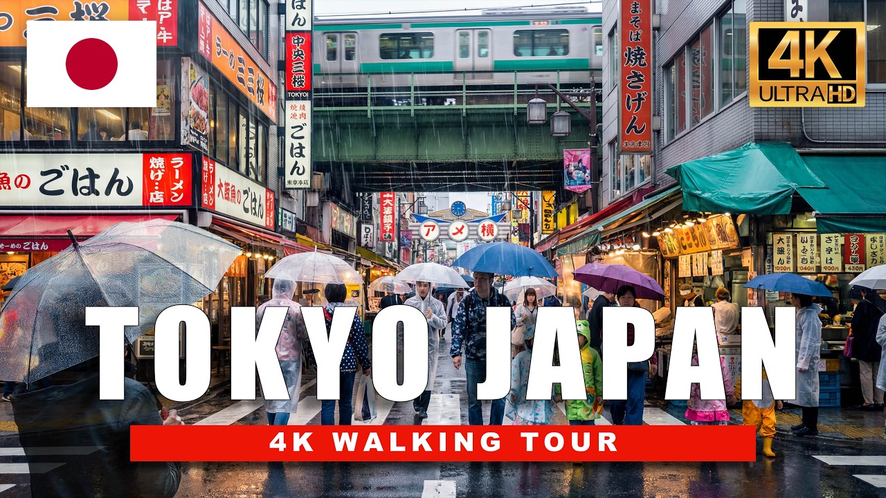 Immersive street-level walking tour through 🇯🇵 4K Tokyo Rain Walk, Japan, showcasing authentic urban landscapes, local architecture, and the vibrant atmosphere of the city's neighborhoods