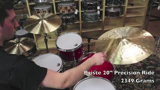 Video thumbnail for Paiste 20 Signature Precision Ride-Demo of Exact Cymbal-2349g by Columbus Percussion