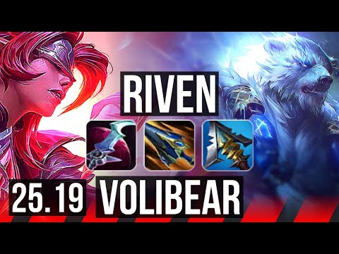RIVEN vs VOLIBEAR (TOP) | 18/0/5, Quadra, Legendary | KR Master | 25.19