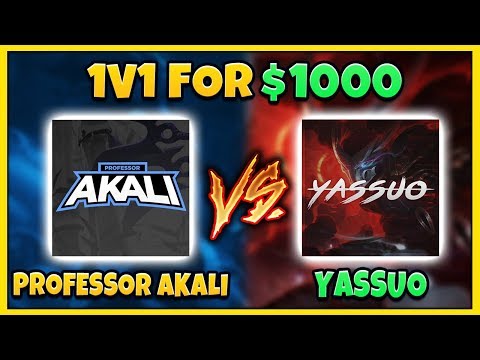 PROFESSOR AKALI VS. YASSUO 1v1 FOR $1,000! EPIC BEST OF 5 FINALE!!! - League of Legends