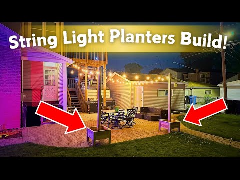 Transform your Patio with this Simple Planter Box Build | String Light Poles | Beginner Woodworking